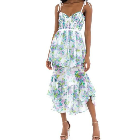 elowen ruffle maxi dress in pink Morpheus Ruffle Halterneck Maxi Dress Pink